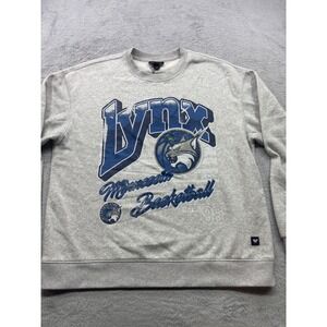 The Wild Collective Minnesota Lynx WNBA Basketball Sweatshirt Gray Large